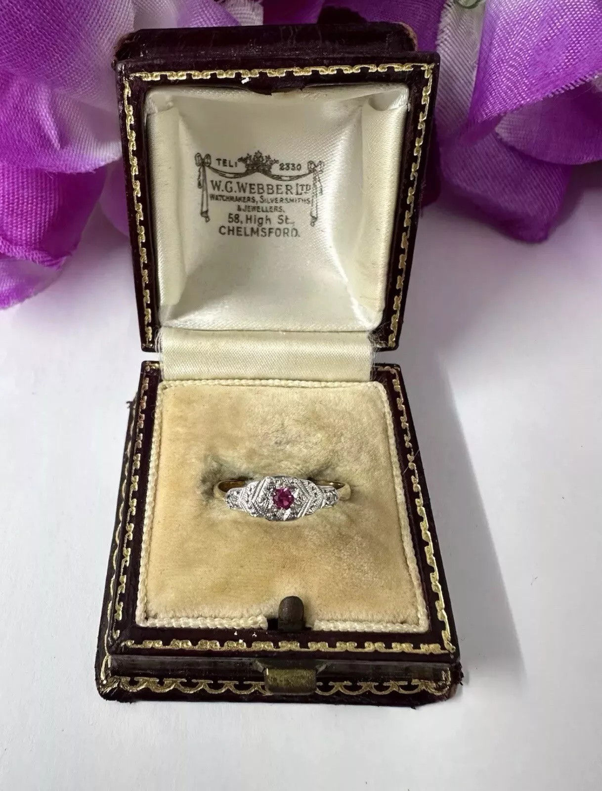 18k & Platinum Sweet Ruby & Diamond Ring