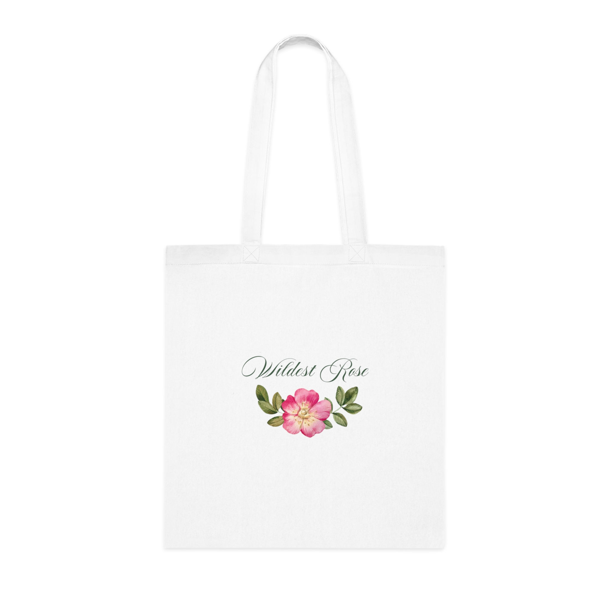 Wildest Rose Floral Cotton Tote - Eco-Friendly Shopping Bag for Nature Lovers
