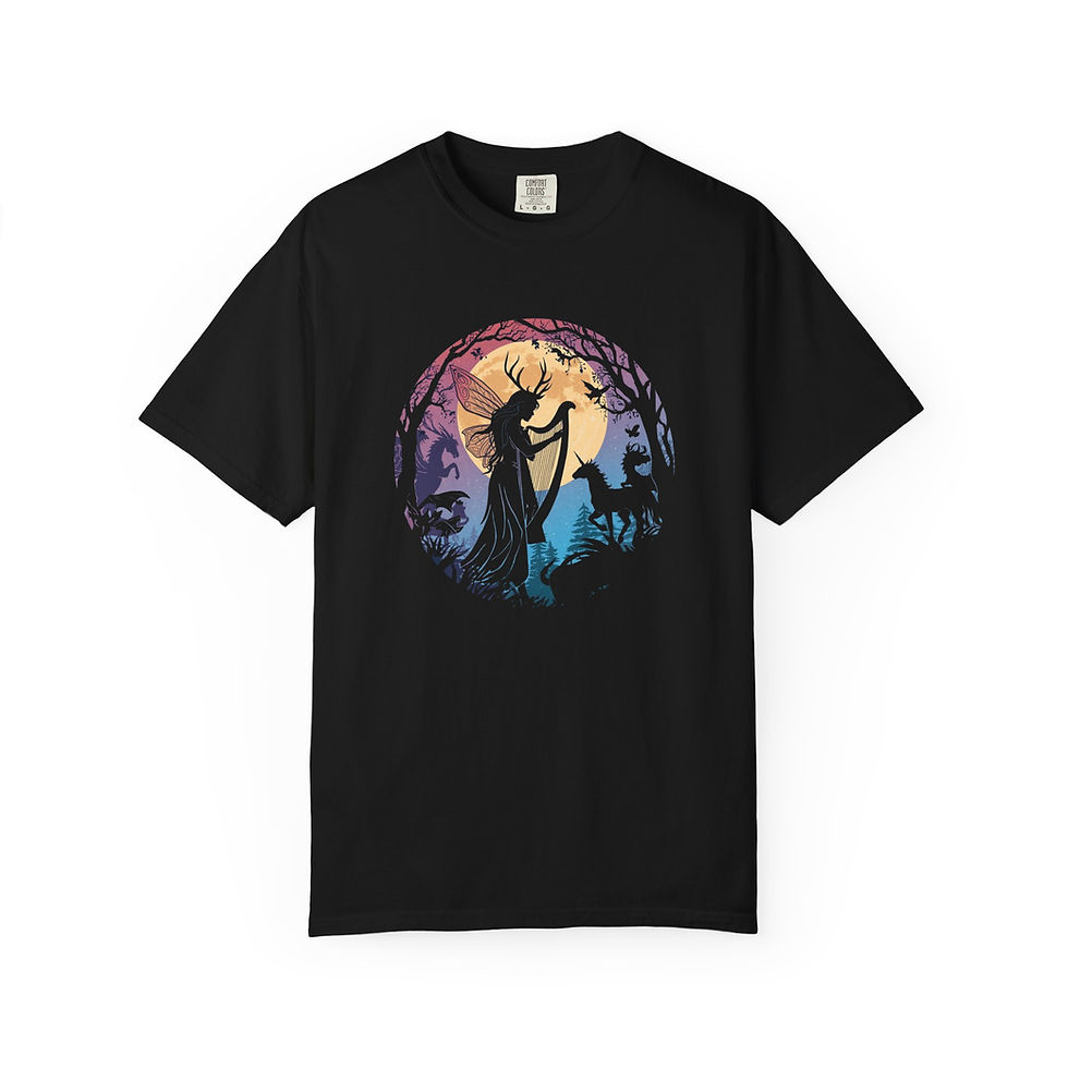 Thumbnail: Exclusive 4 Wands Faerie Events 2026 La Yeni t-shirt - Hooves and Horns
