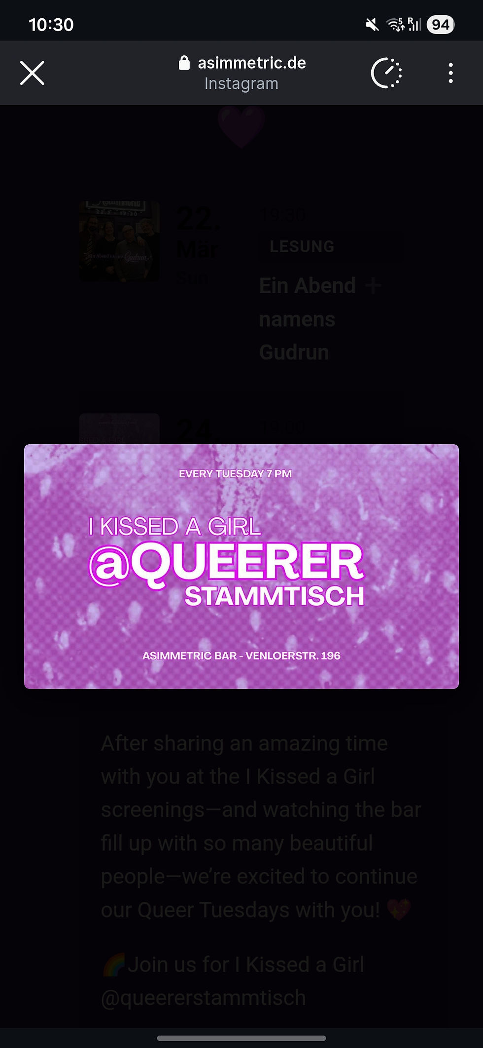 I kissed a girl - Queerer Stammtisch in Köln