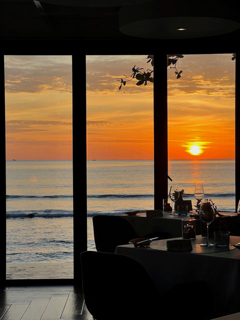 Stunning sunset view over the Andaman Sea from L’Arôme by the Sea, a fine dining restaurant in Phuket