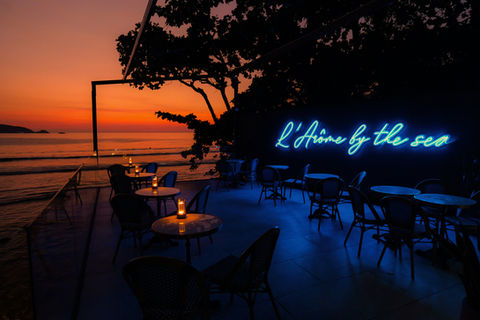 Oceanfront fine dining at L’Arôme by the Sea, a Michelin Guide French restaurant overlooking the Andaman Sea in Phuket, Thailand