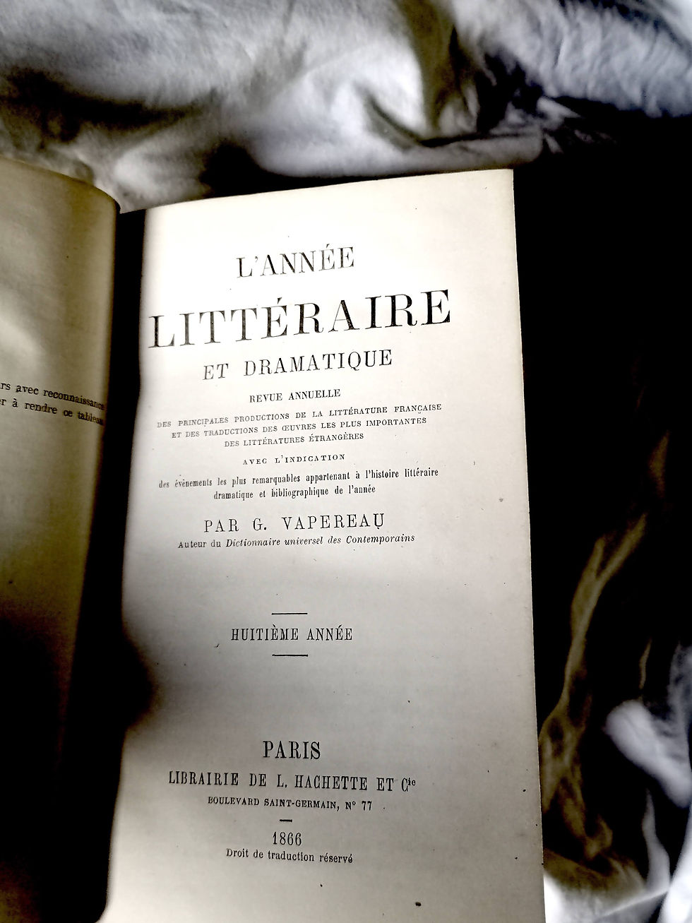 G. VAPEREAU - L'Année Littéraire et Dramatique (1865)