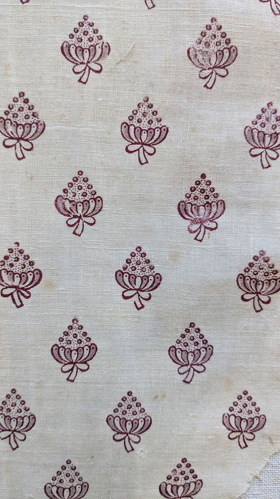 Thumbnail: A 19th Century French Cotton Distressed Fabric Cone Shaped Motifs