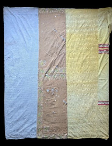 Lrg: Piece 19th Century French Cotton Distressed Fabrics