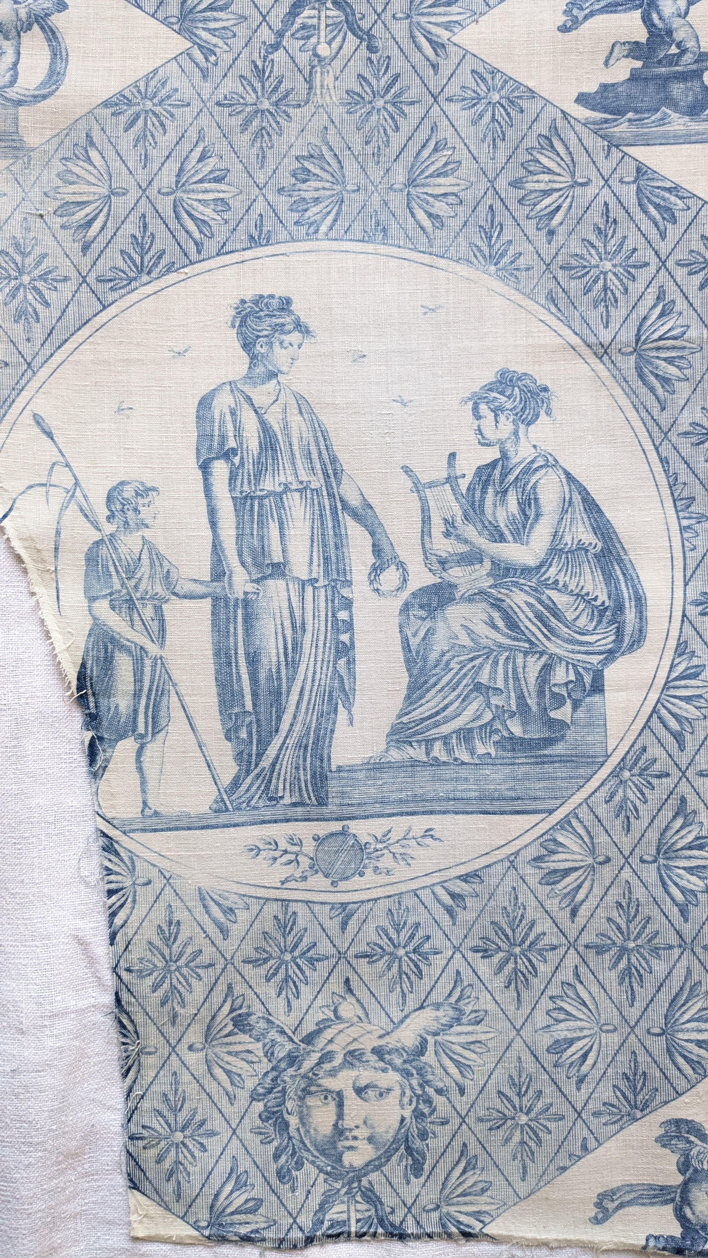 Lot 2 Pieces Early 1900's French Toile Classical Figures