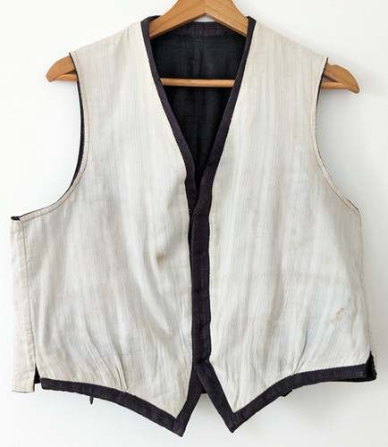 V*r様 1930s France wool check gilet original-1940s-french-grey-