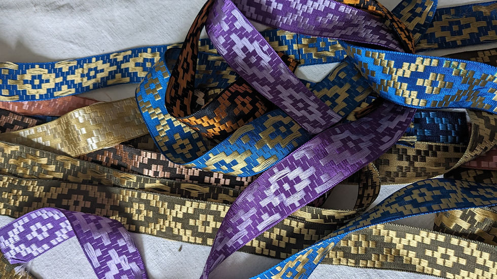 Thumbnail: Lot of 11 Silk Ribbon Trims Lyone Various Colors