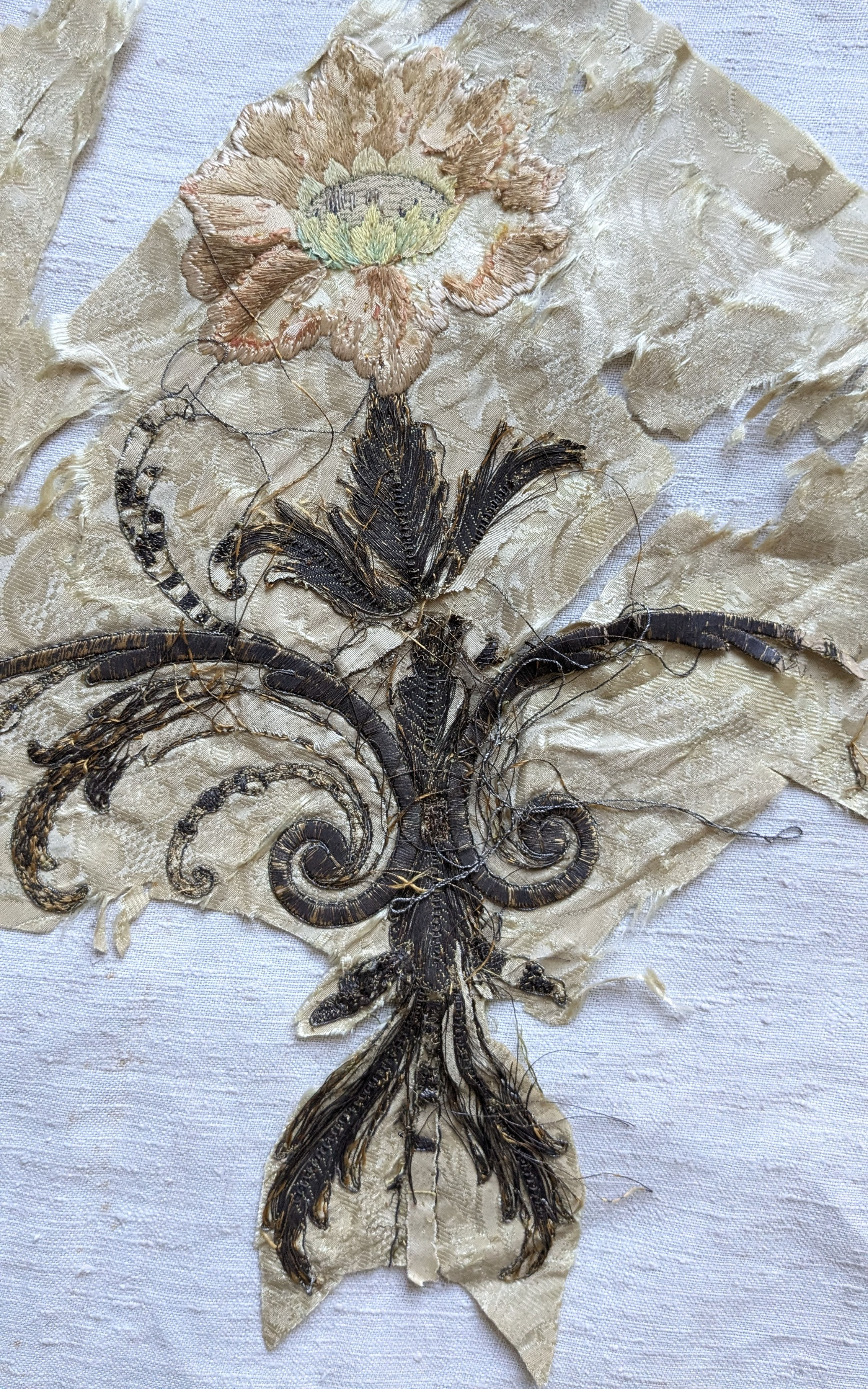 Late 1700's/Early 1800's Silk & Metallic Embroidery Italian