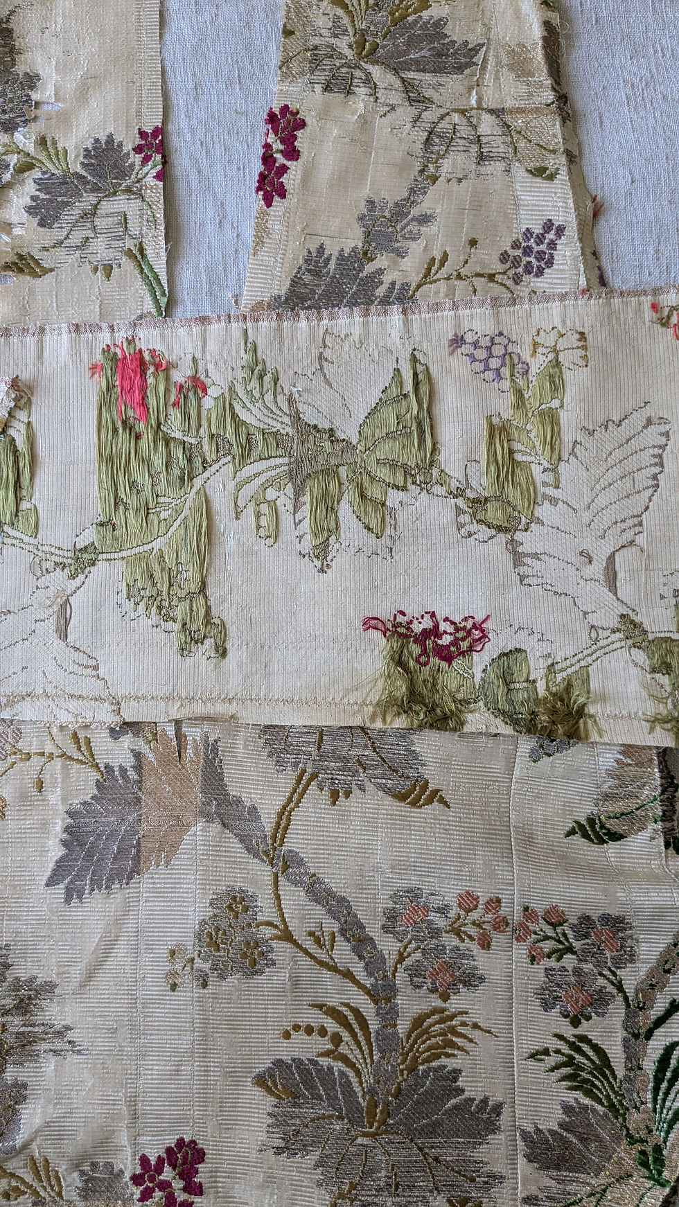 Thumbnail: A Lot of 19th Century Silk Metallic Brocades French