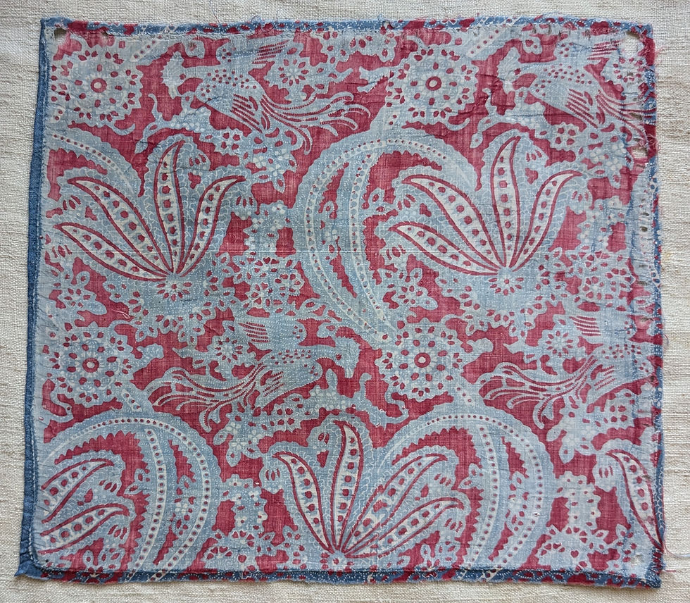 Thumbnail: Early to Mid 1800's French Block Print Fabric
