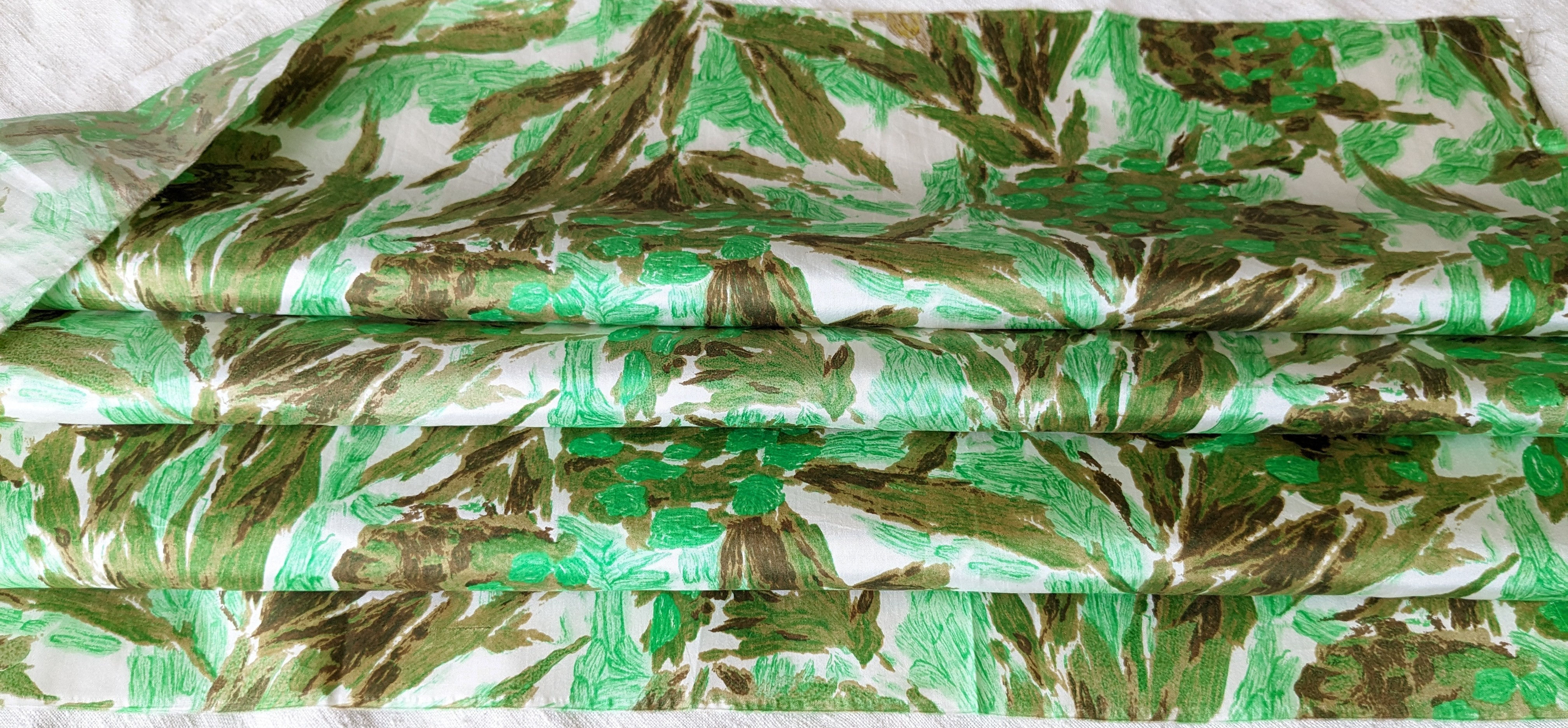 Mid 20th Century Lyon Silk Sample Stylized Florals