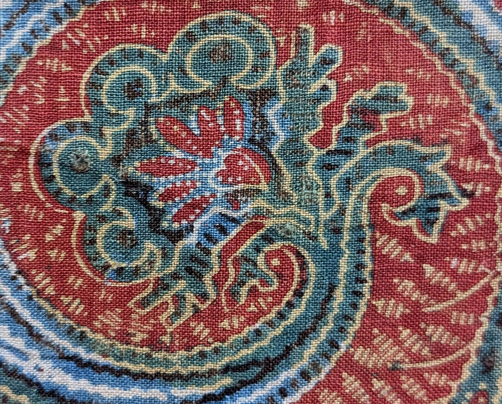 Thumbnail: A 19th Century French Block Print Cotton Stylized Paisley