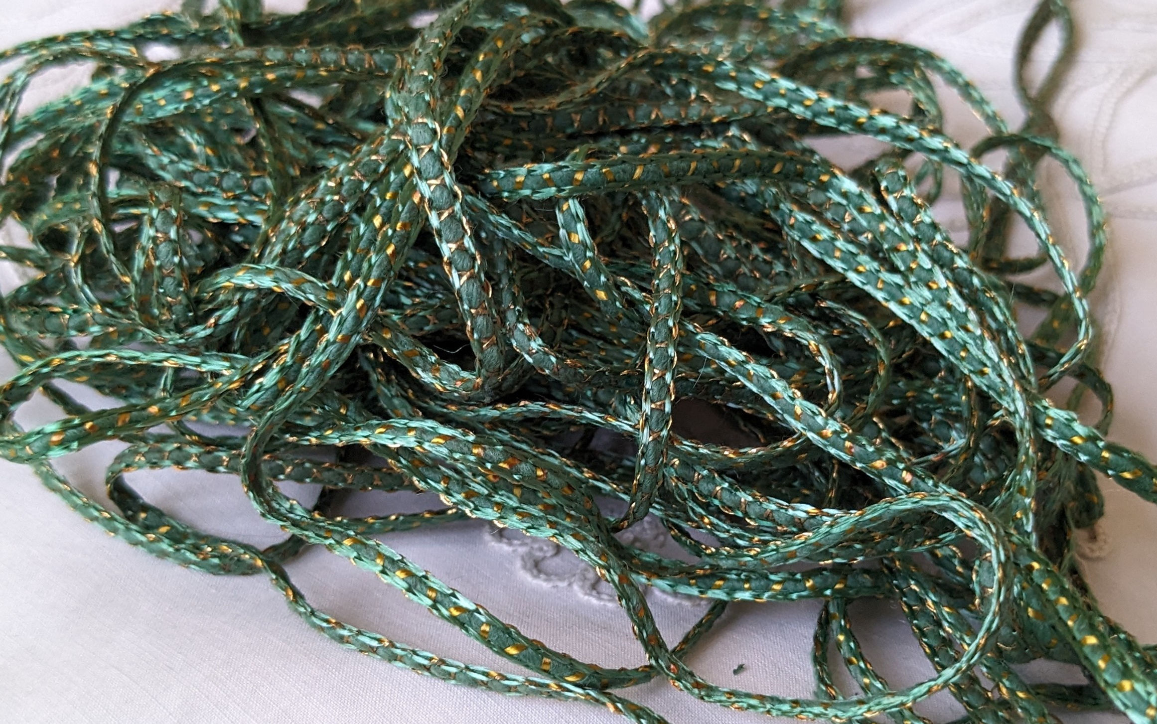 Vintage Passementerie Trim Cotton and Metal Thread Accents French