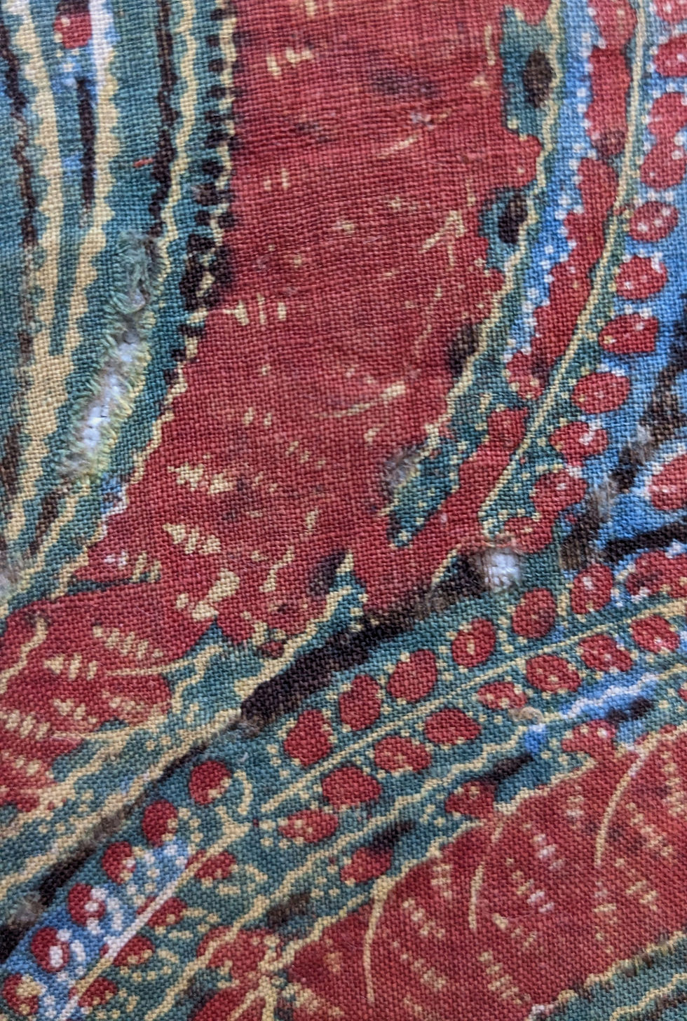 Thumbnail: A 19th Century French Block Print Cotton Stylized Paisley