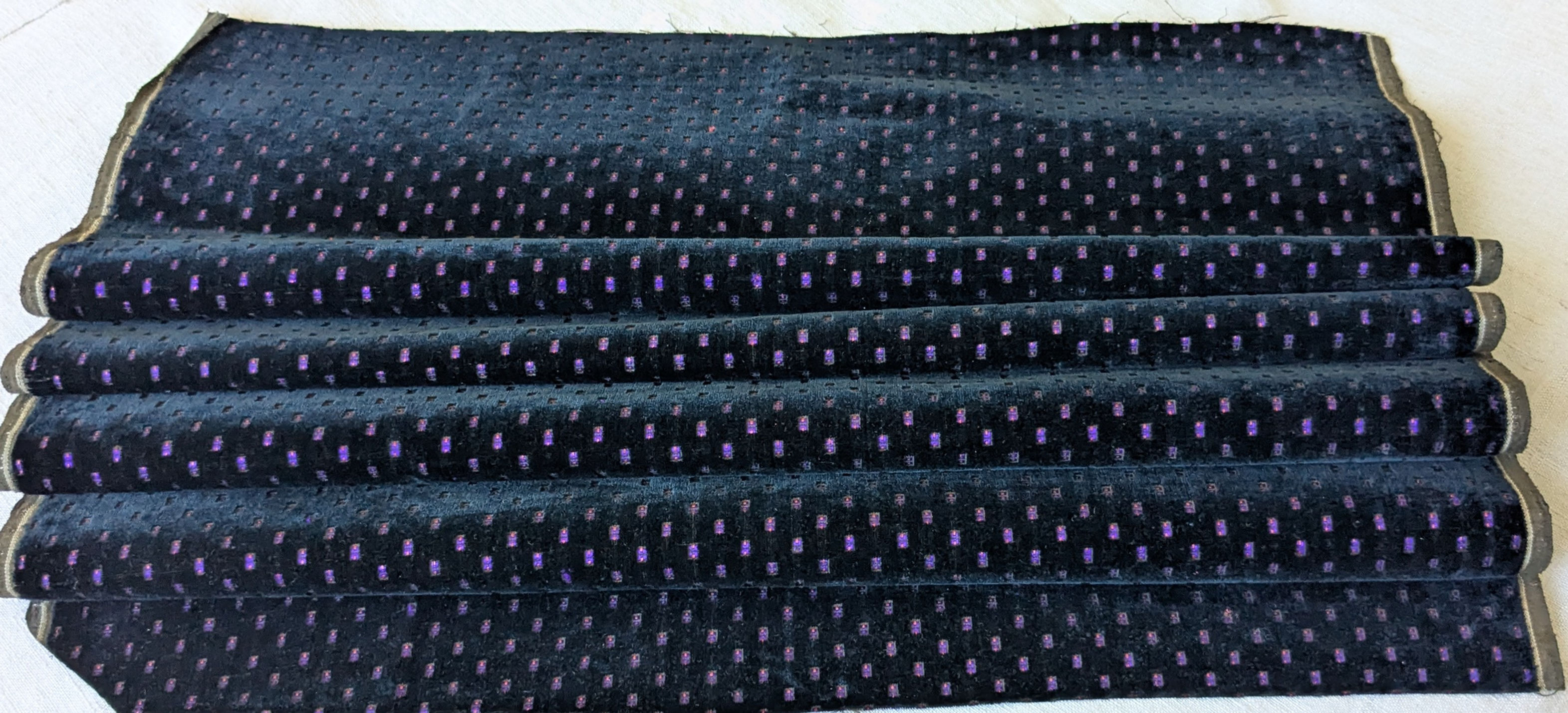 Panel Antique French Velvet Fabric Silk Accents