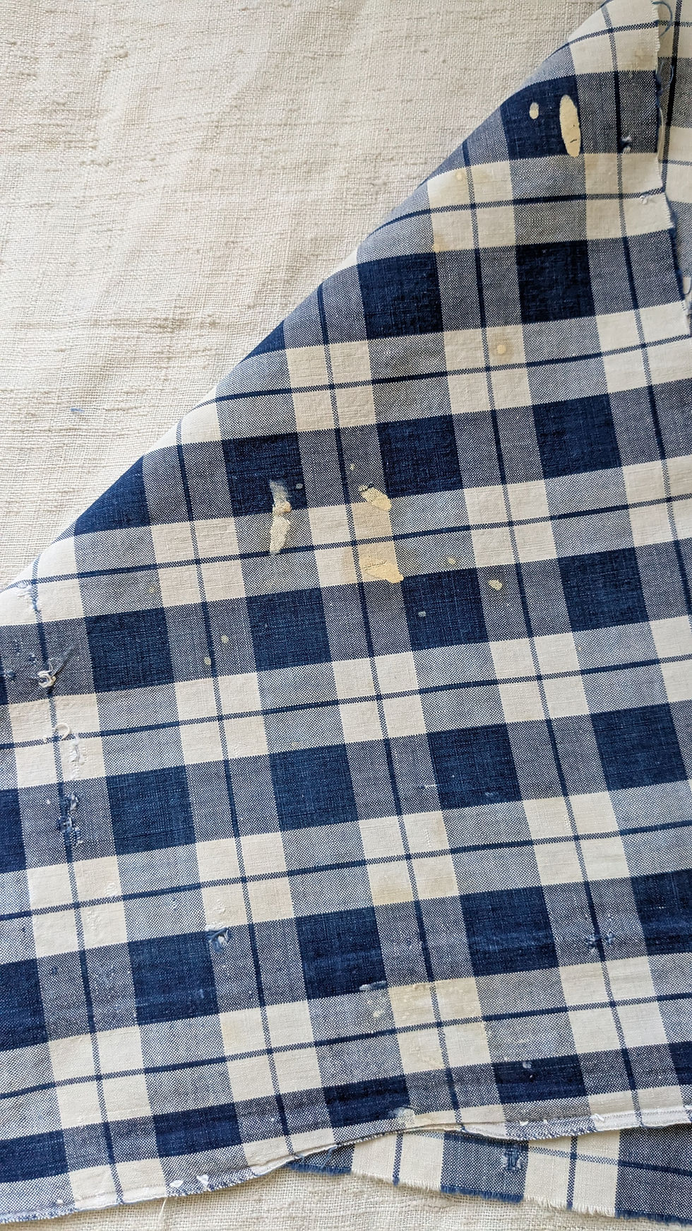 Thumbnail: A Lot of Early 1900's French Blue & Whtie Plaids