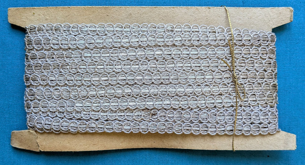 Thumbnail: Vintage French Silver Metallic Trim Repeating Circles