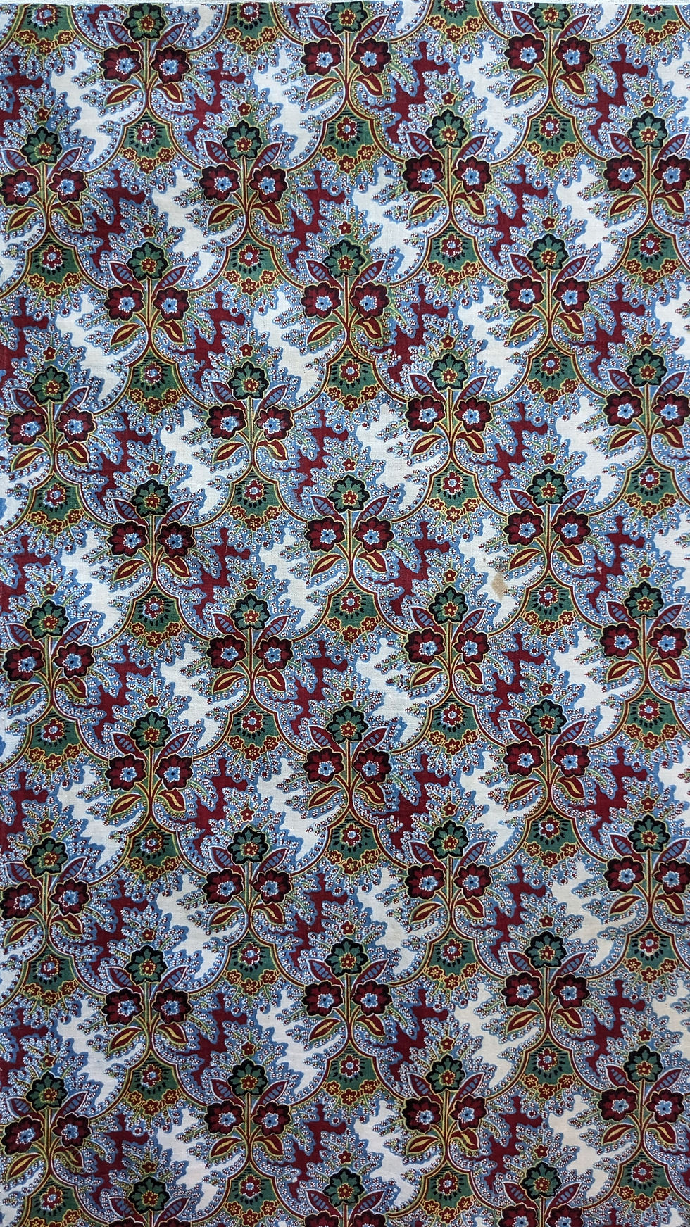 Thumbnail: Beautiful 19th Century French Block Print Fabric Florals