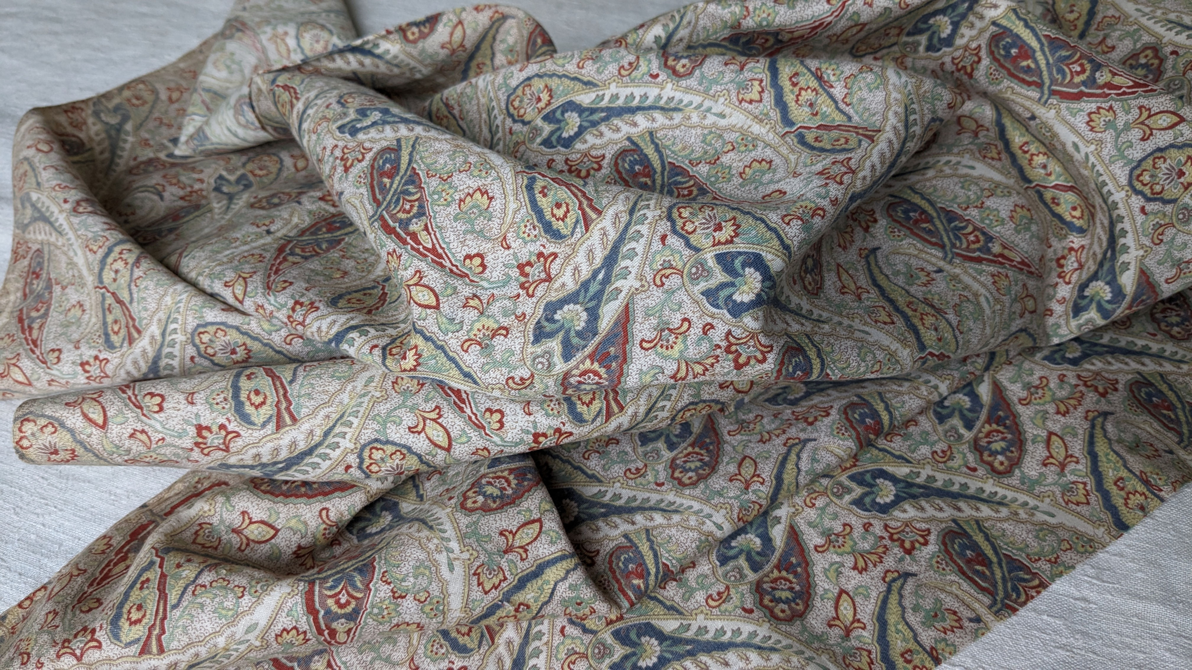 Late 1800's French Paisley Cottonade Panel Lrg. 2 mtrs.