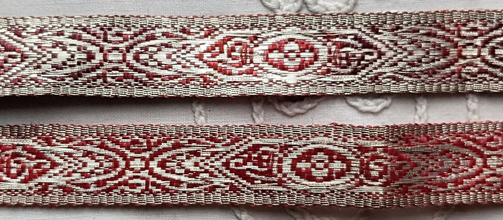 Thumbnail: Antique Silver Lame & Silk Ribbon "Lyon" Rosy Pink