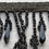 Thumbnail: Antique Jet Black Glass Beaded Trim French 8 m +