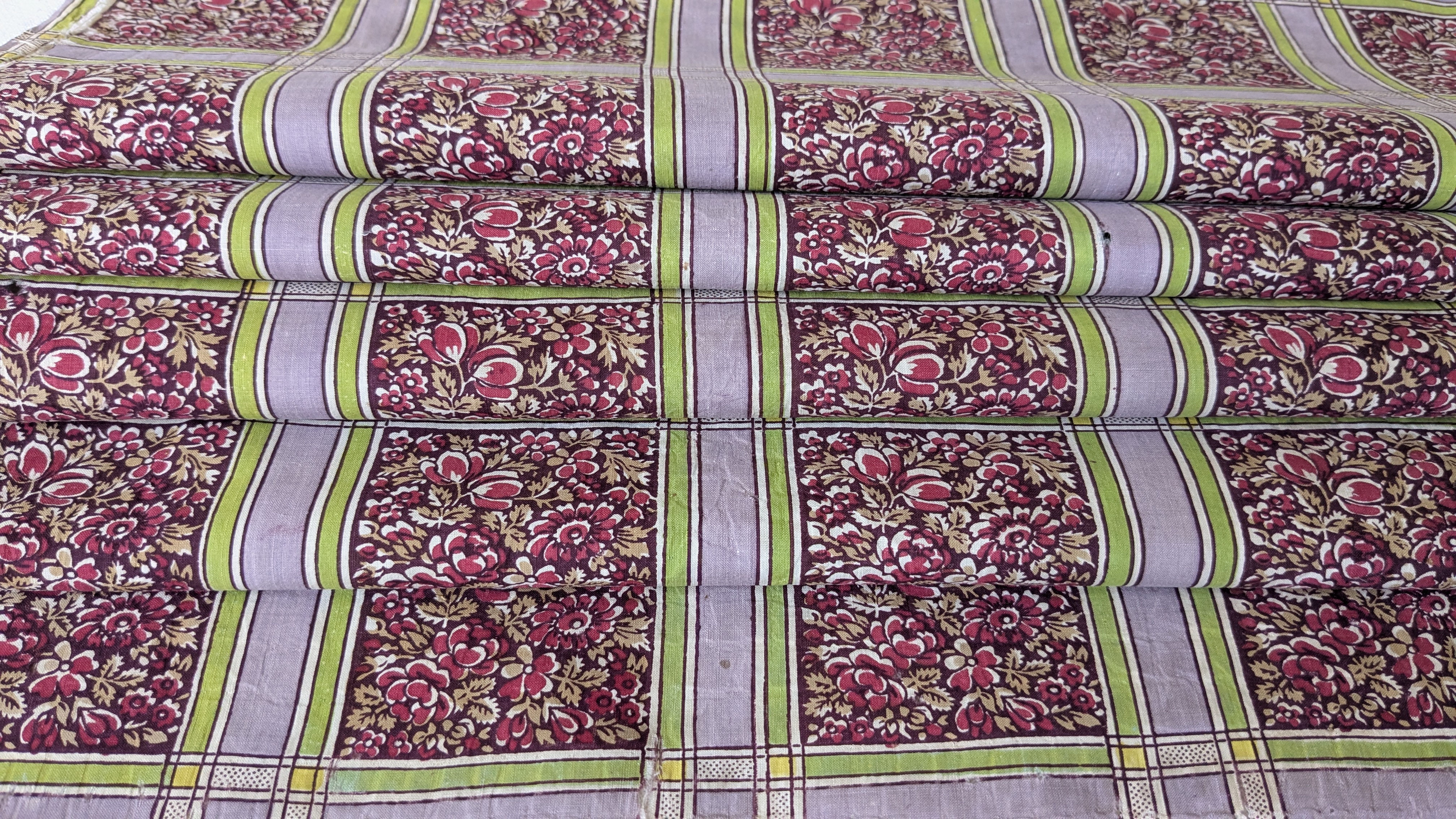 A 19th Century French Block Print Cotton Fabric