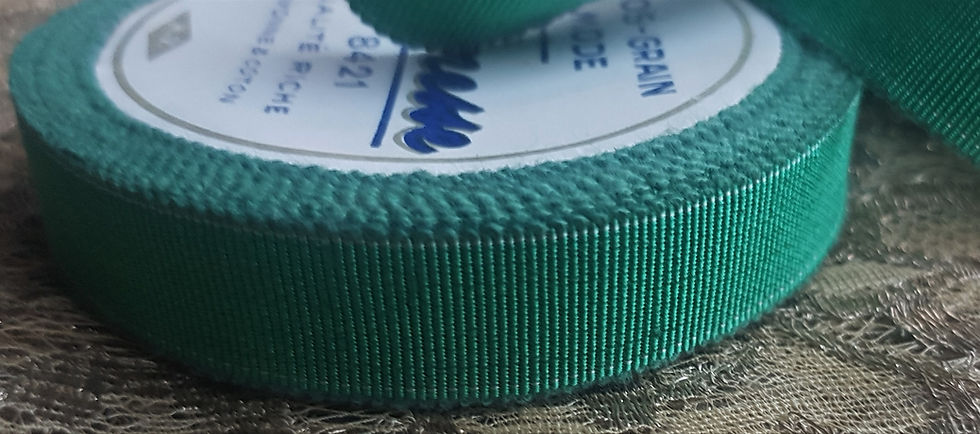 Thumbnail: Vintage Green Gros Grain Ribbon