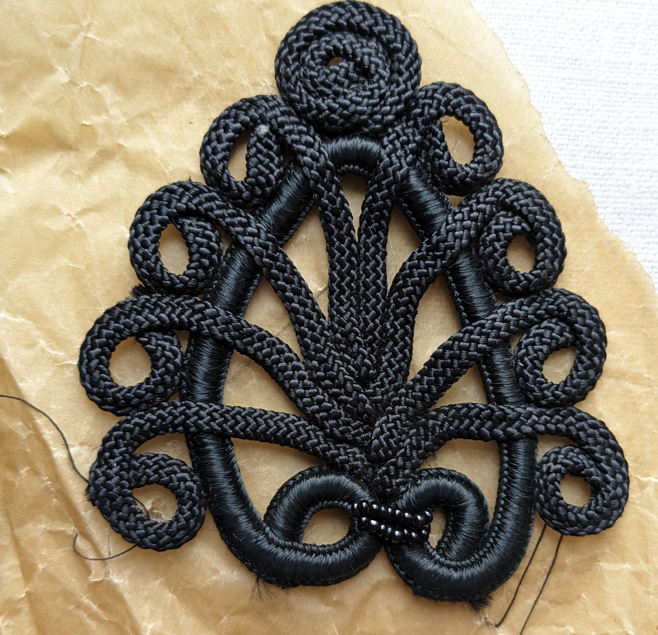 Victorian French Appliques Hand Made Black