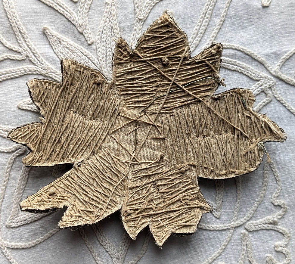 Thumbnail: A 19th Century French Silver Metallic Ecclesiastical Embroid Depicting a Blossom