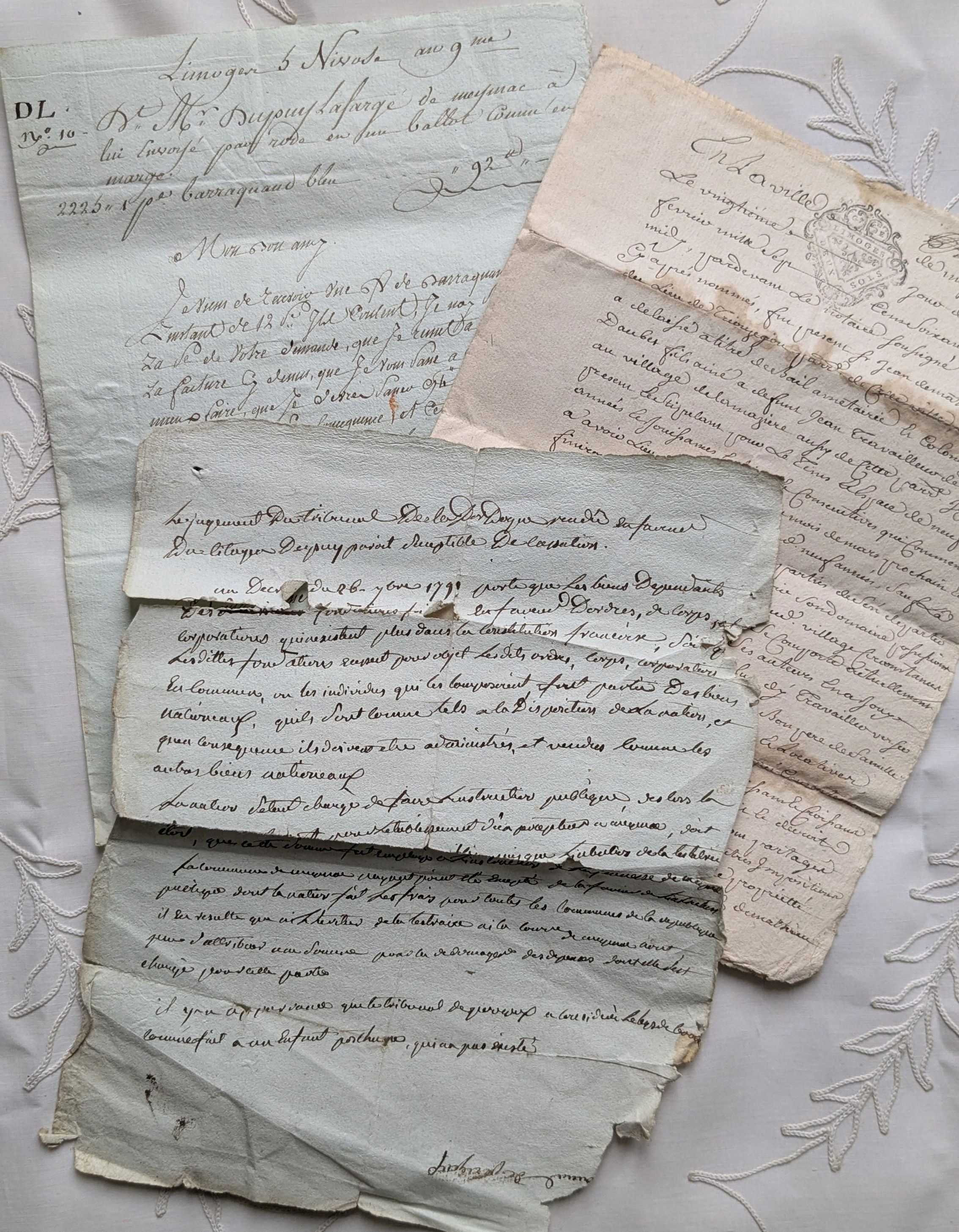 A Lot of 3 Antique French Hand Written Letters