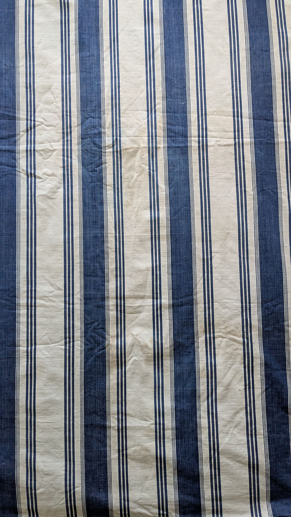 Thumbnail: Vintage Blue & White French Ticking  Mattress Cover