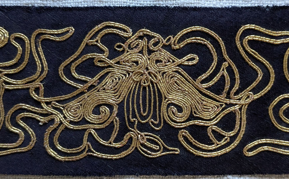 Thumbnail: A Lot of Chinese Gold Work Embroidered Bands