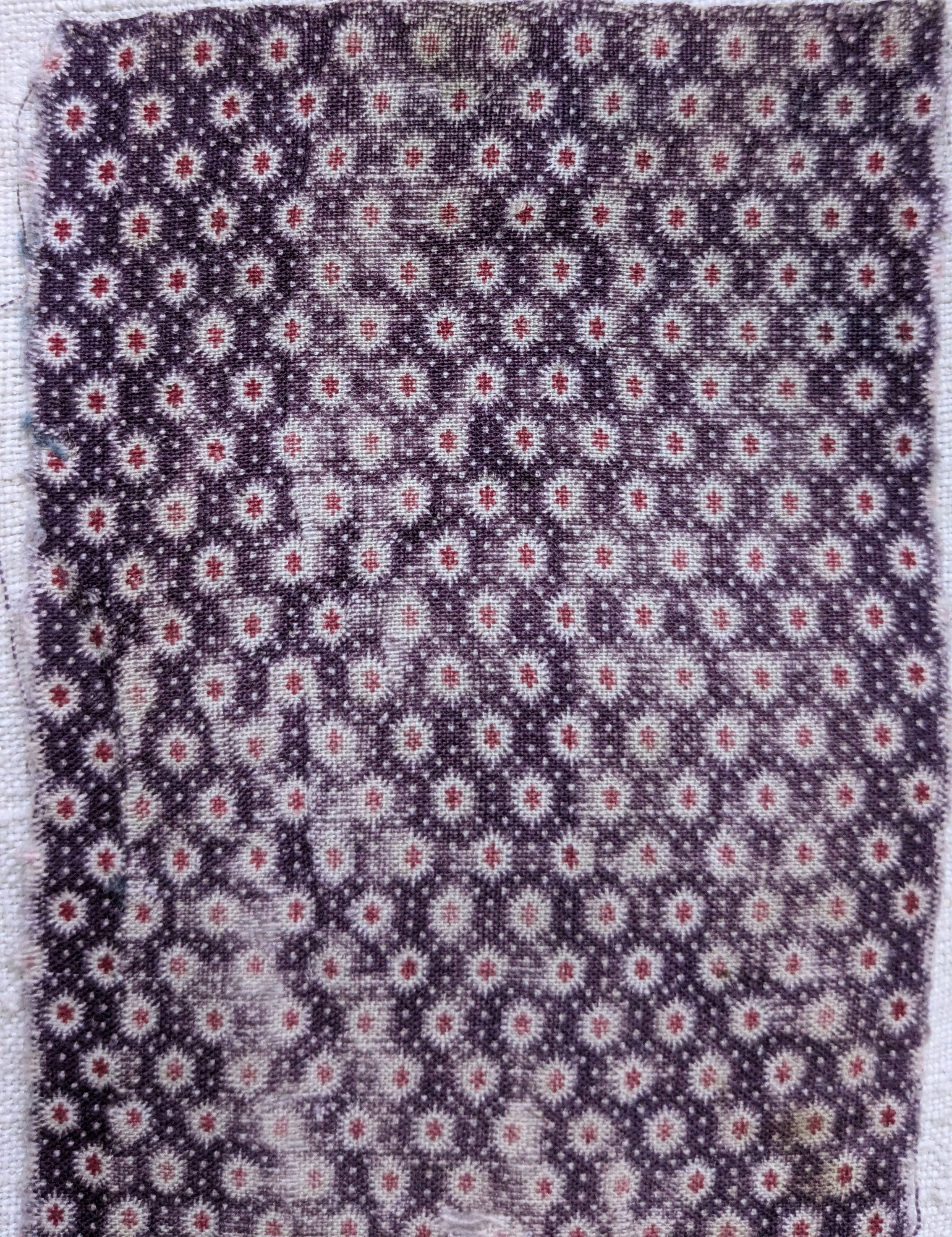 Possiblly an 18th Century French Block Print Cotton Distressed Colors