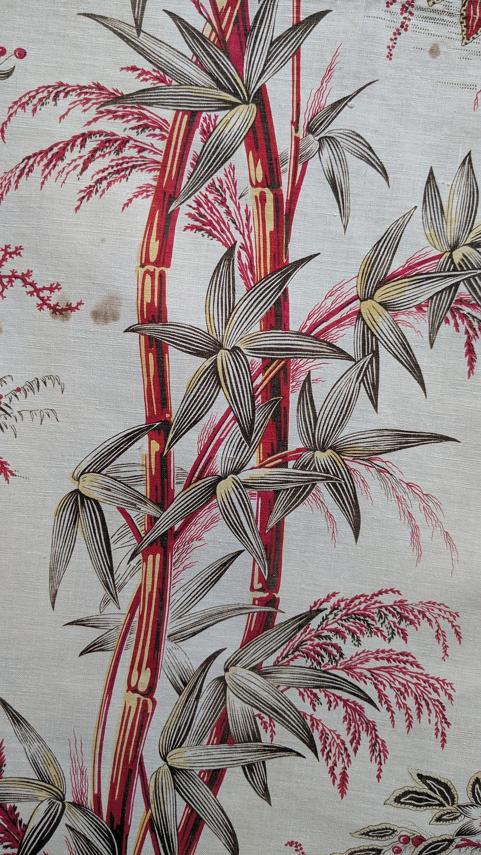 Thumbnail: A Late 1800's French Cotton Print Fabric Bamboo