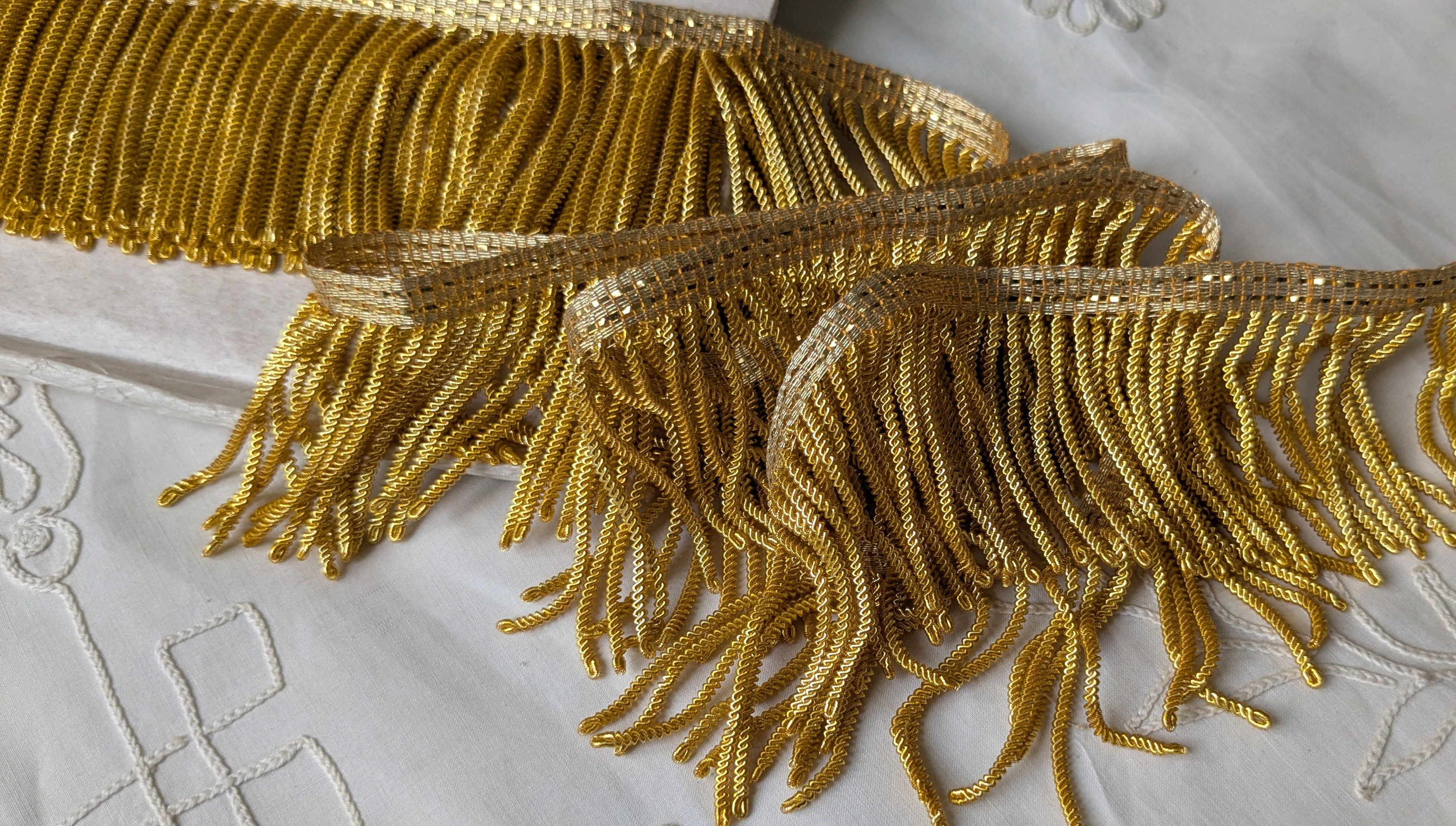 Vintage Gold Metallic Bullion Fringe Coiled Strands 2 mtrs. 18 cm