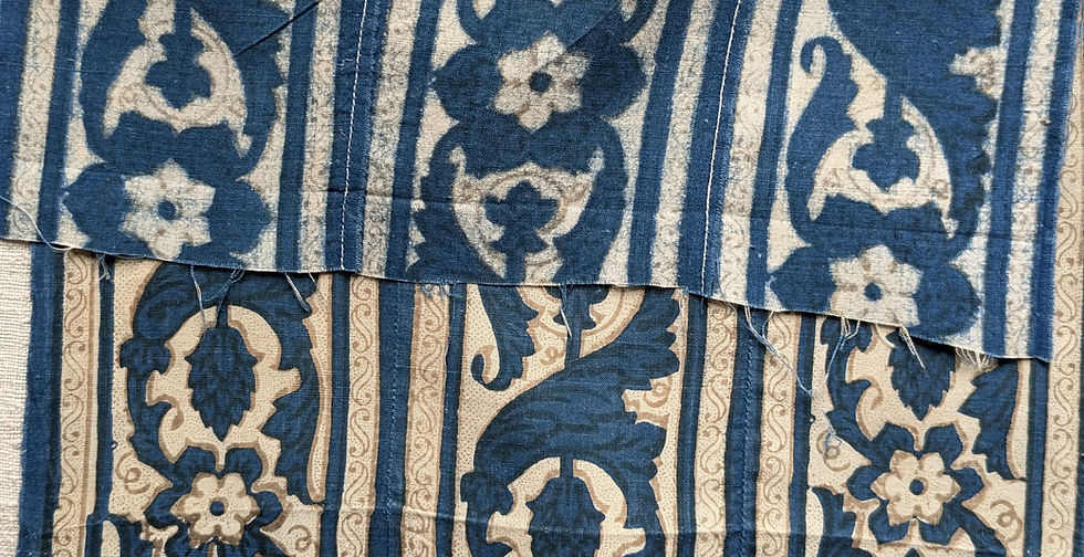 Thumbnail: A 19th Century French Roll Print Border Scrolled Leaves & Blossoms