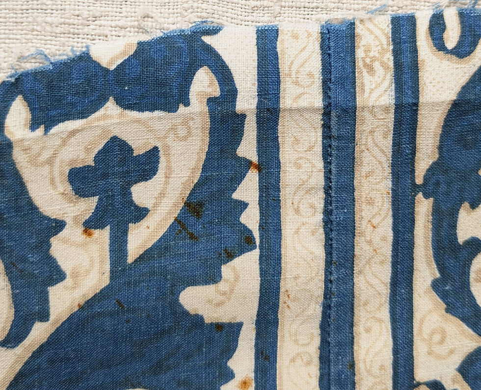 Thumbnail: A 19th Century French Roll Print Border Scrolled Leaves & Blossoms