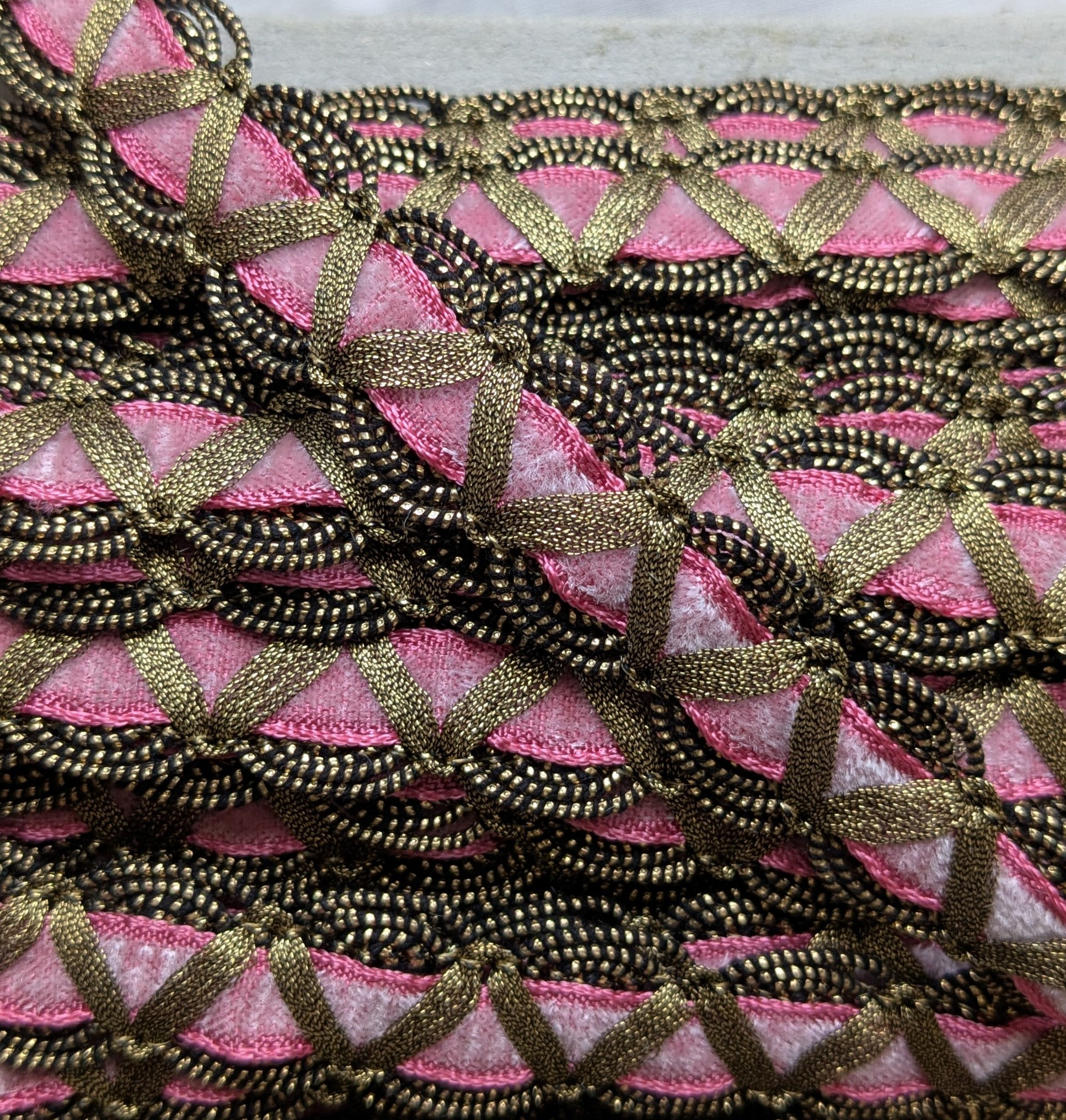 Meters & Meters Vintage Gold Metallic Trim w/Cotton Velvet Ribbon