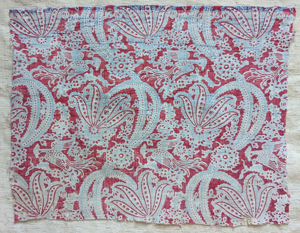 Thumbnail: Early to Mid 1800's French Block Print Fabric