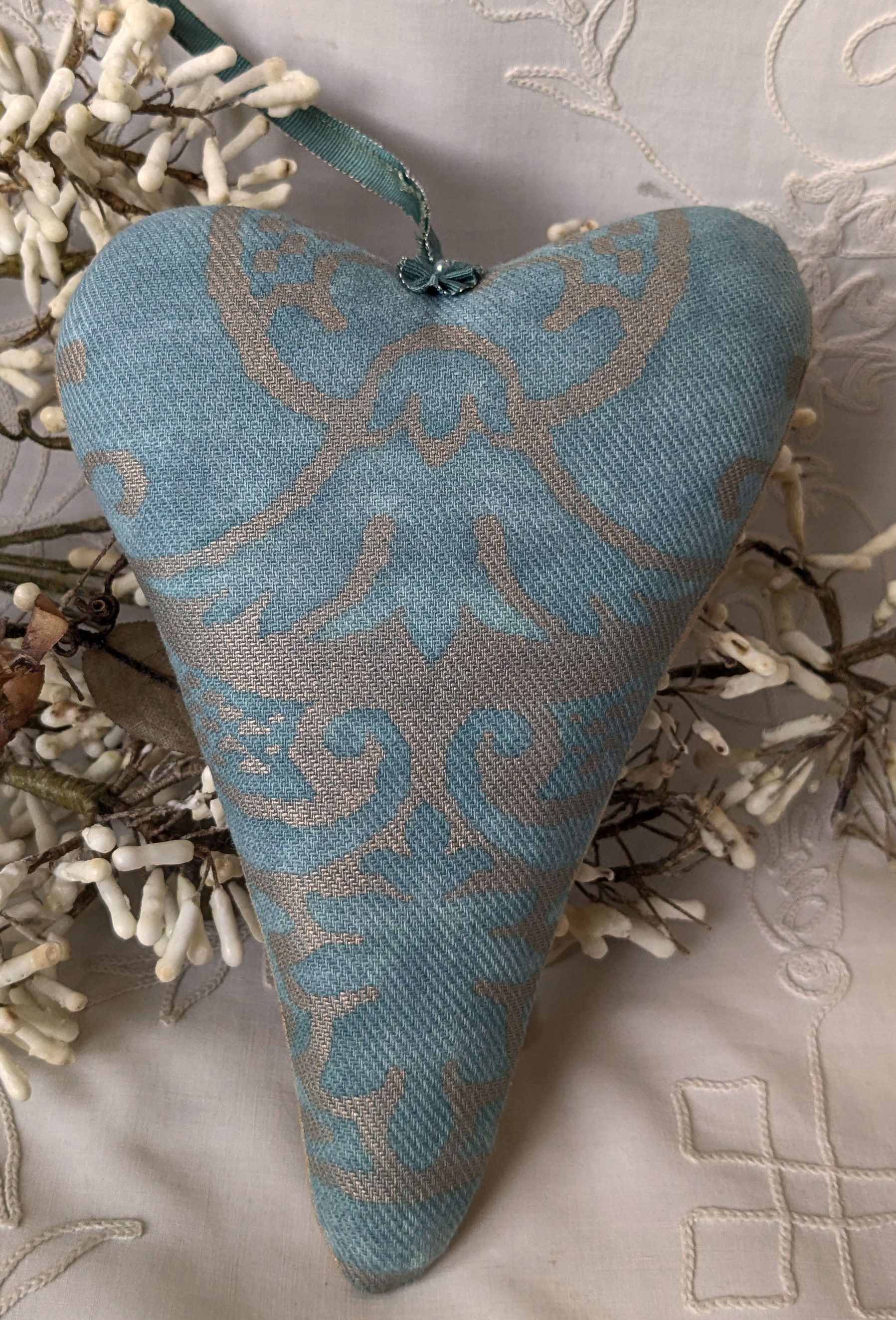 Fortuny Lavender Sachet "Orsini" Turquoise Blue & Gold
