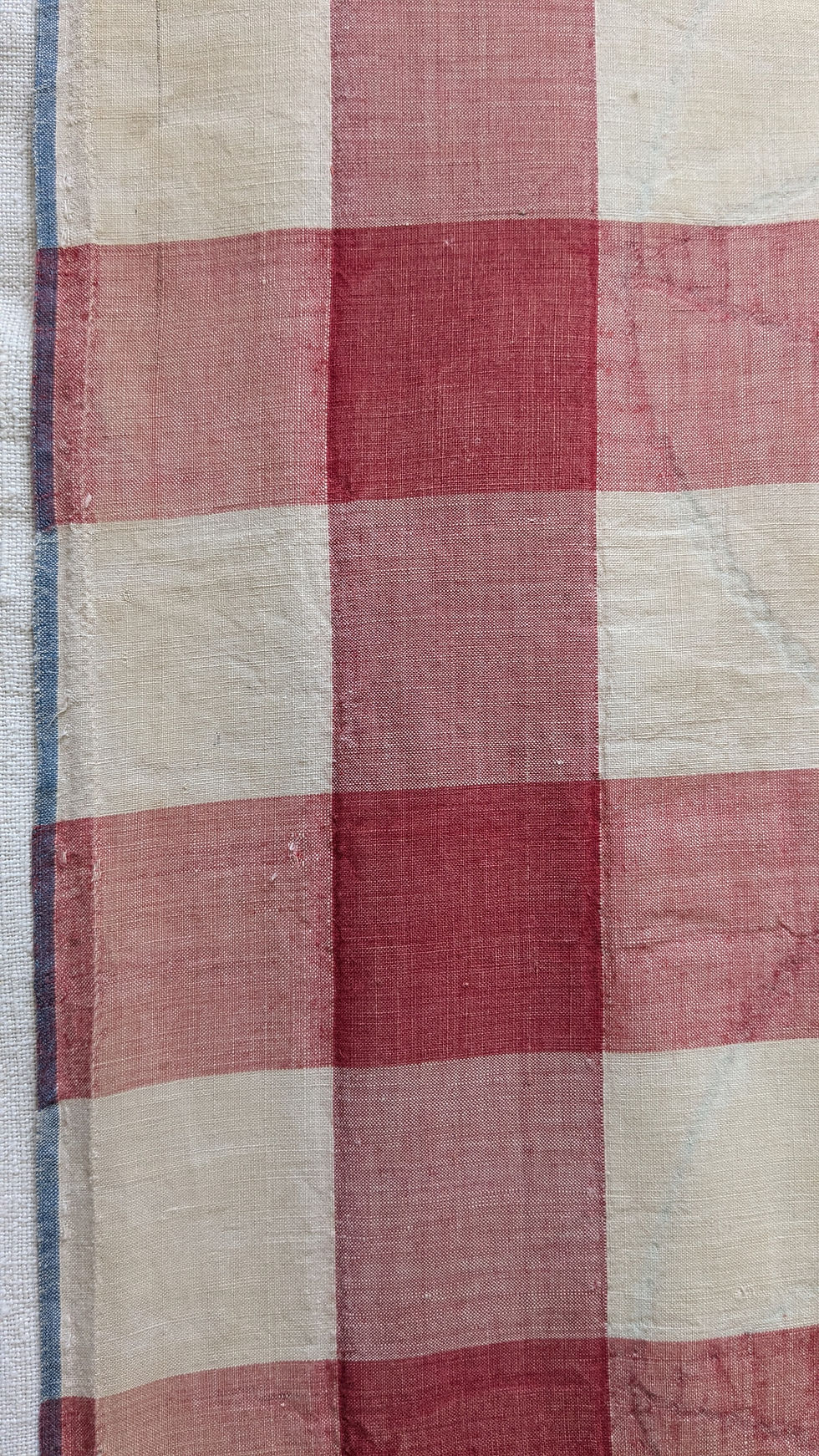 Thumbnail: Lrg. Panel Early 1900's Vichy Plaid Shades of Pink & White