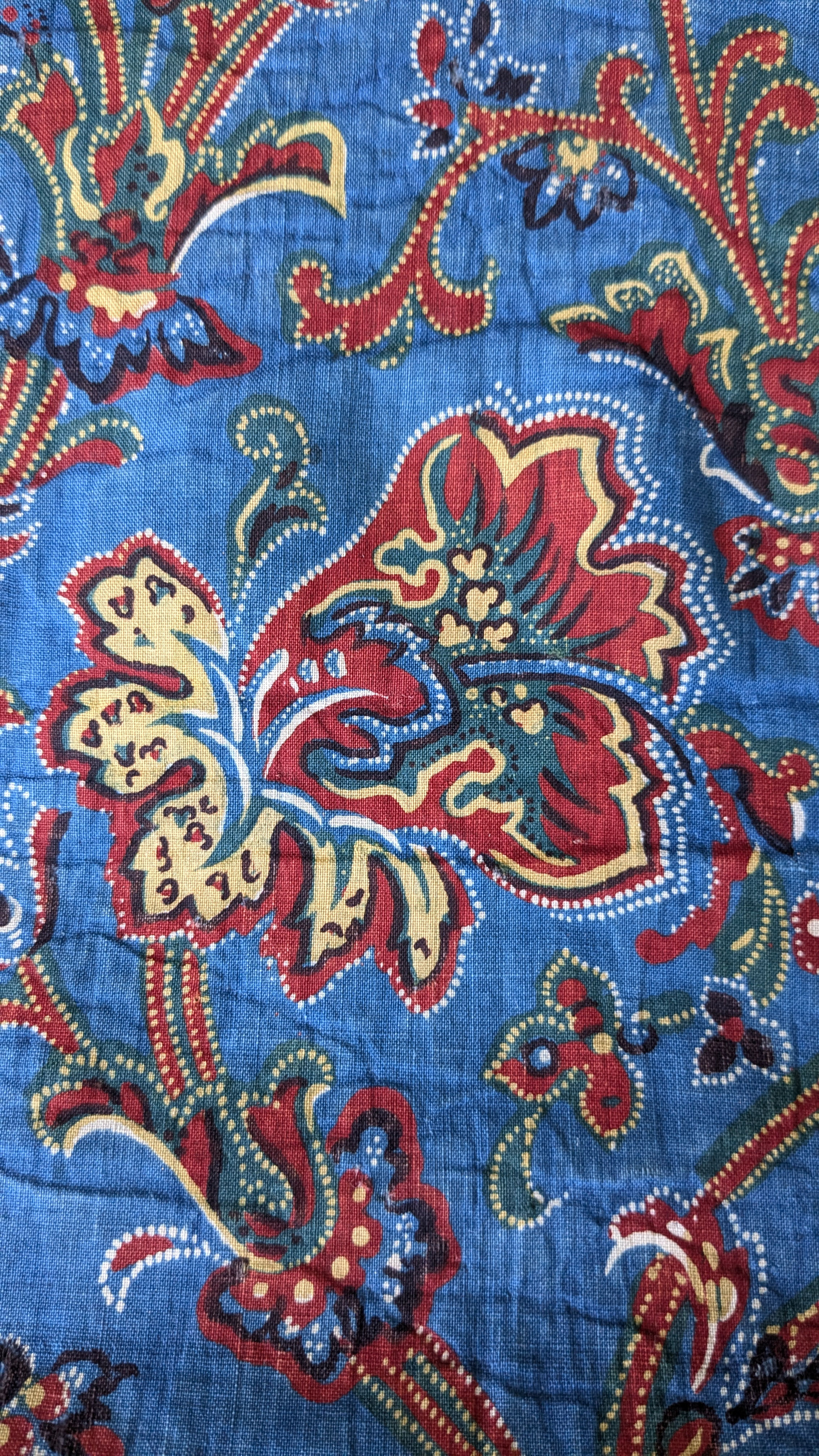 A 19th Century French Block Print Madder Indigo