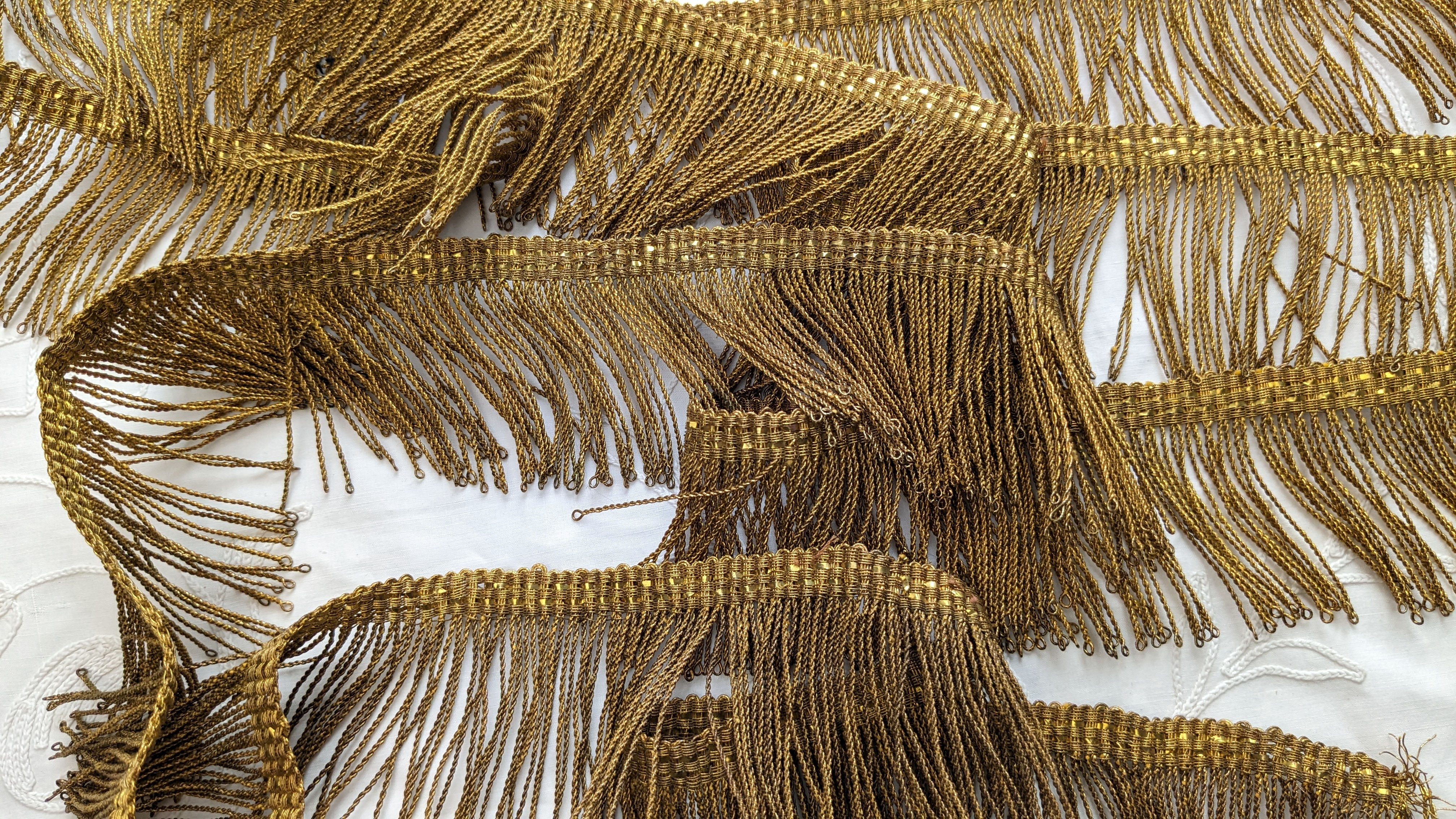 Antique Gold Metallic Twist Rope Fringe French