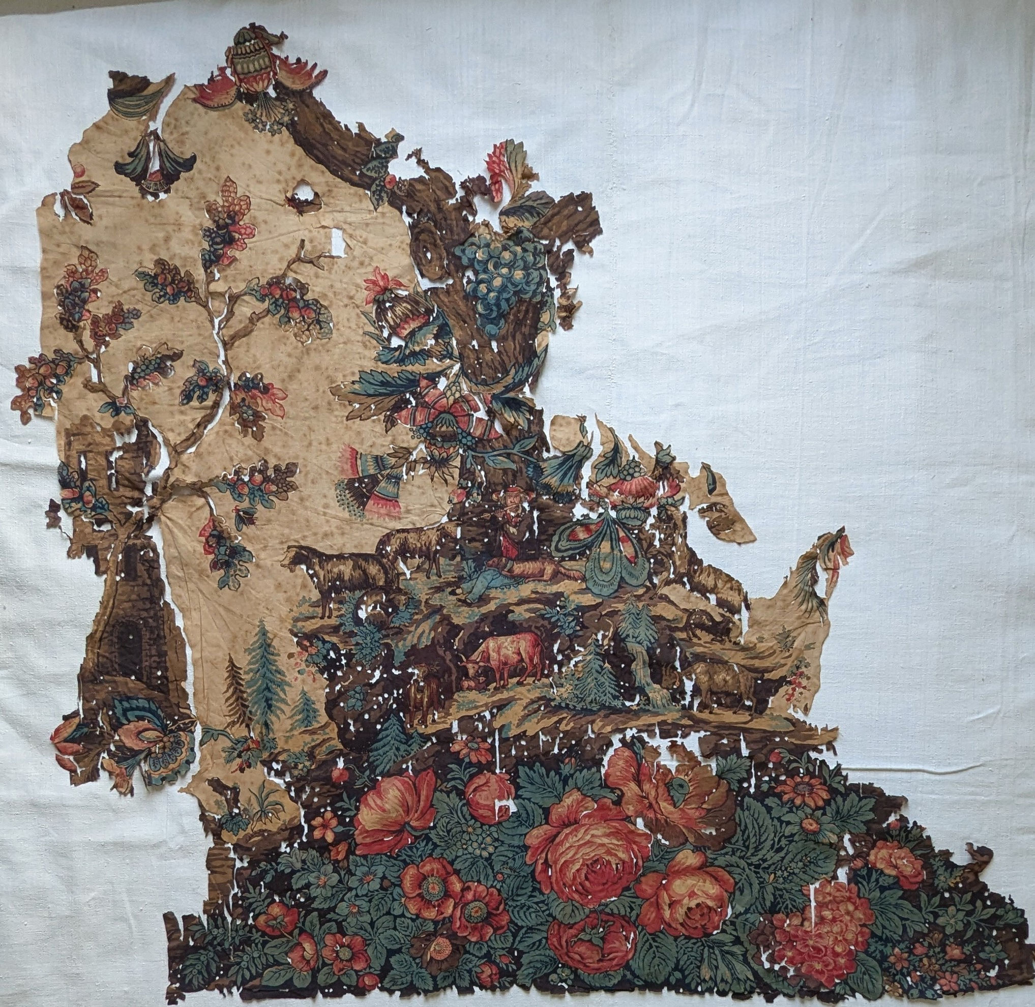 A 19th Century Cotton Mezzaro Fragment Tree of Life