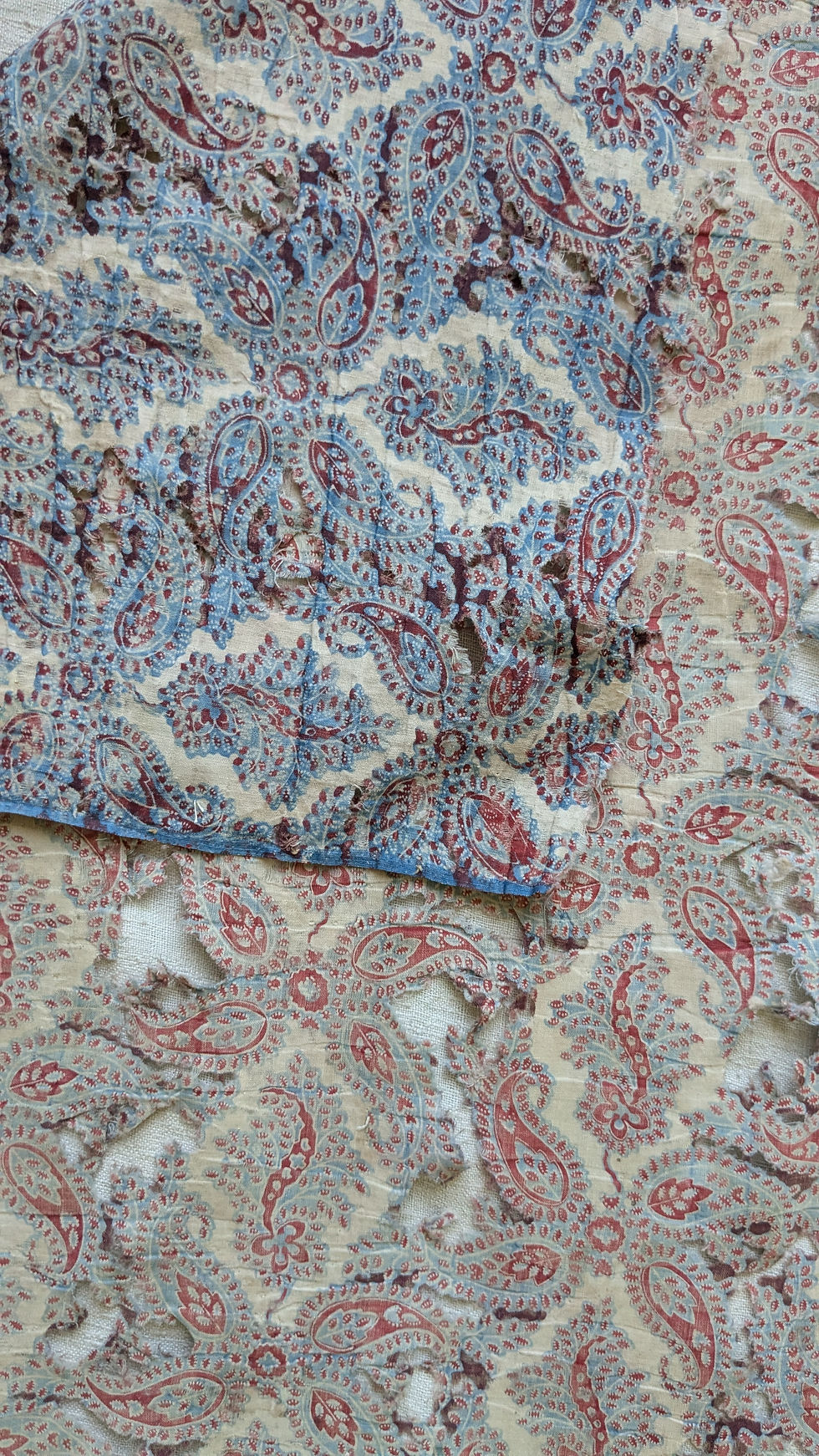 Thumbnail: A 19th Century Highly Distressed French Cotton Fabric Paisley