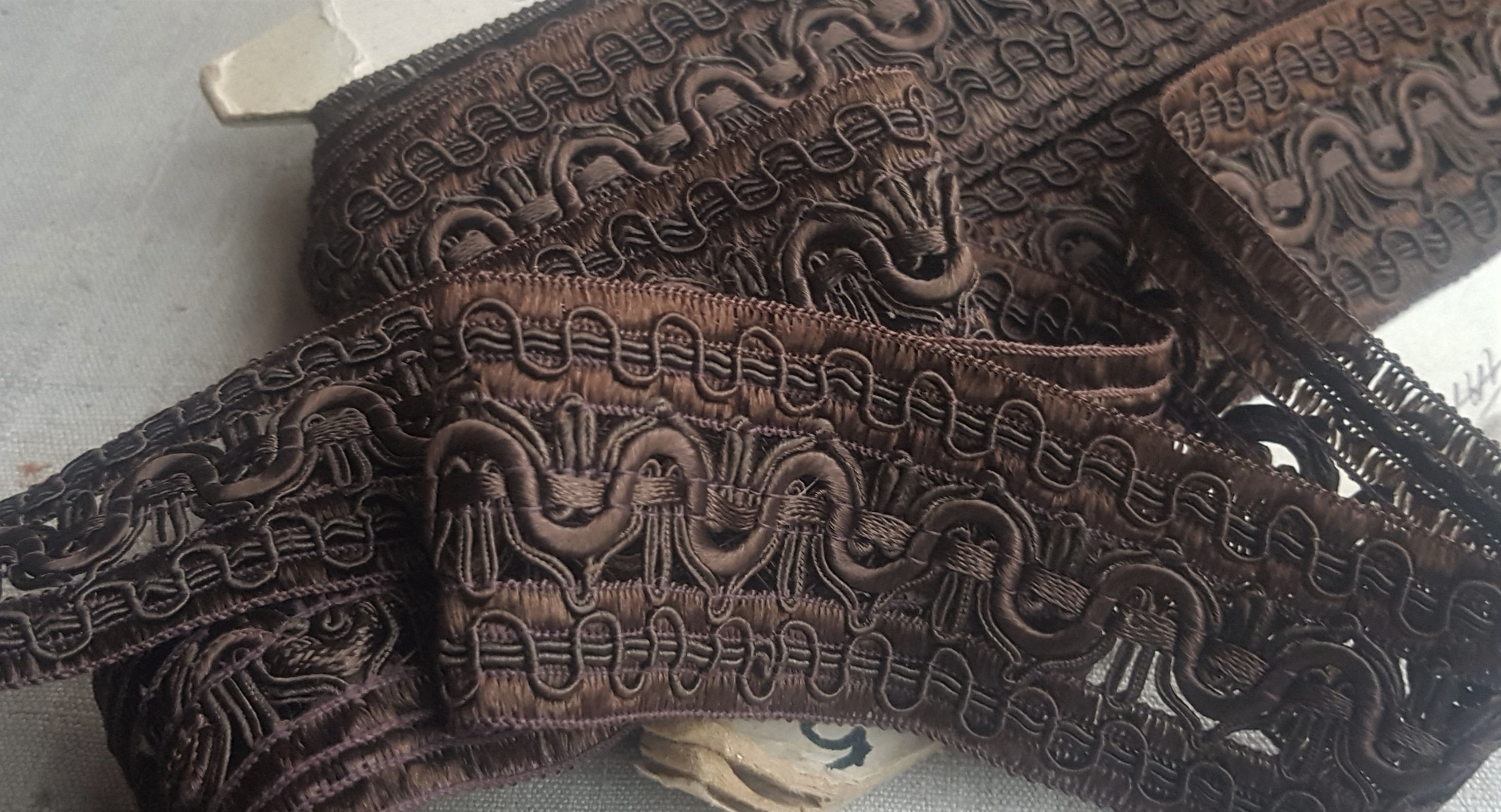 Antique Wide Brown Passementerie Trim French