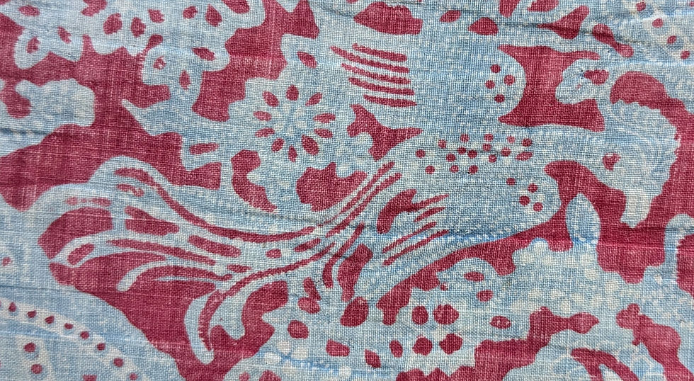 Thumbnail: Early to Mid 1800's French Block Print Fabric