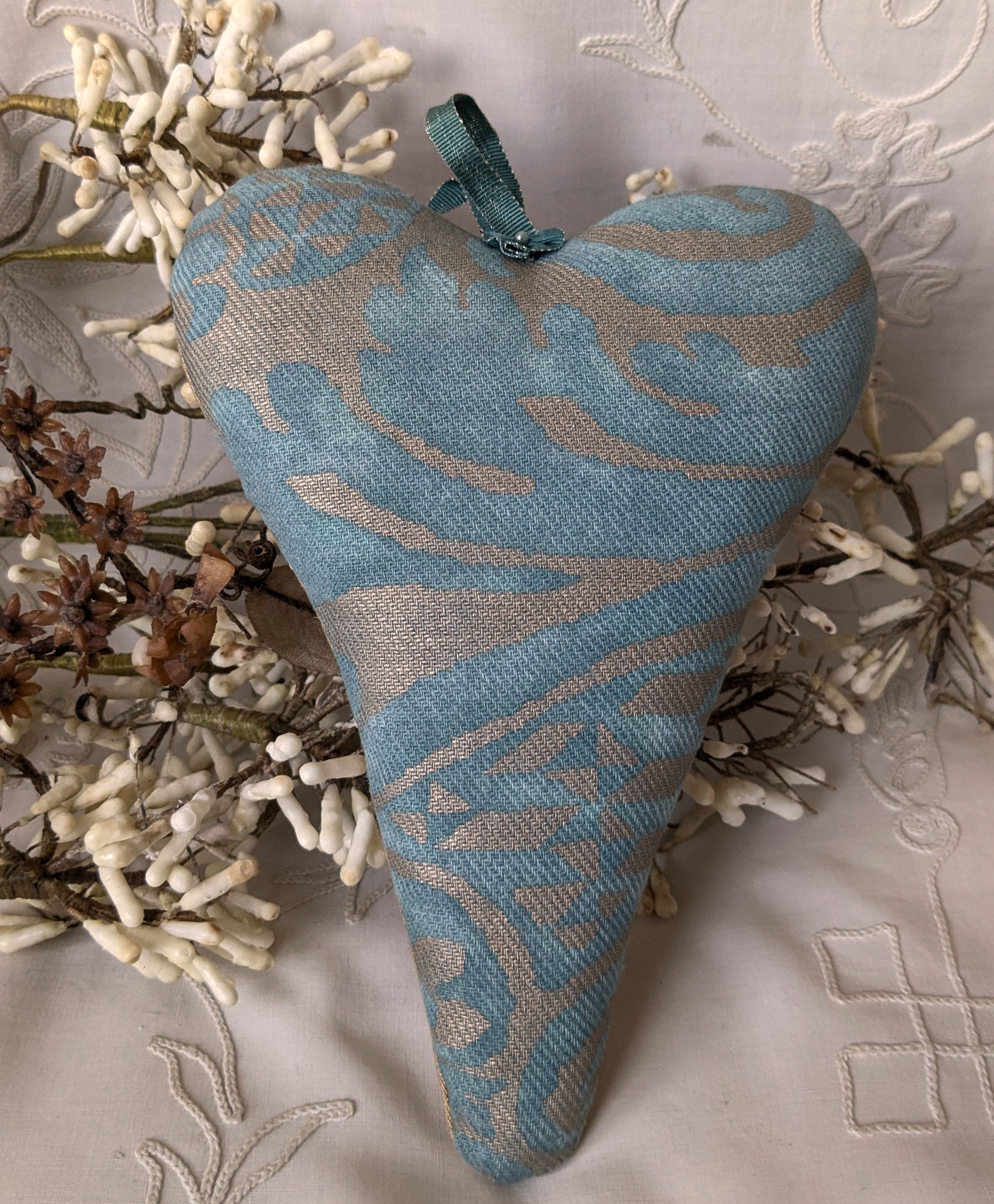 Fortuny Lavender Sachet "Orsini" Turquoise Blue & Gold