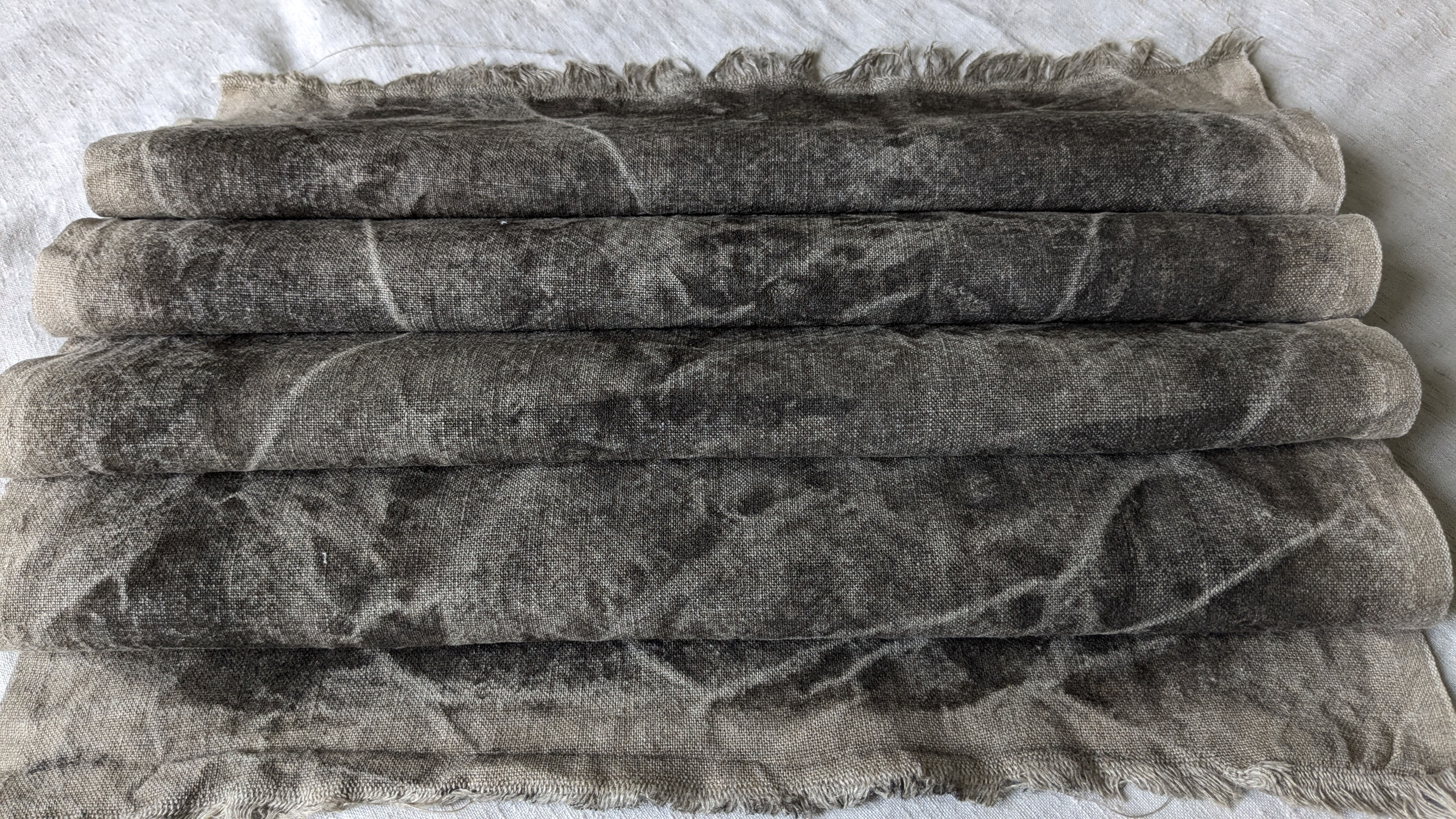 Vintage French Baker's Linen For Baguettes Distressed Colors